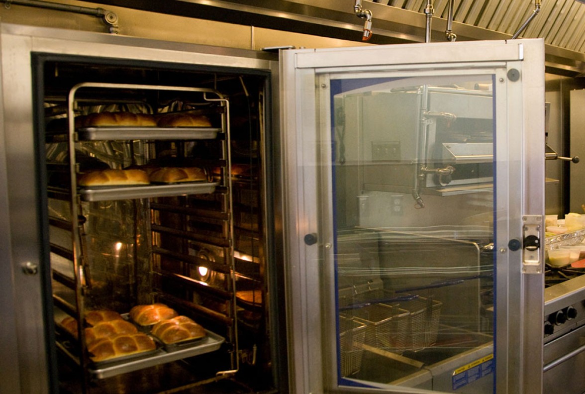 Baking bread in the kitchen